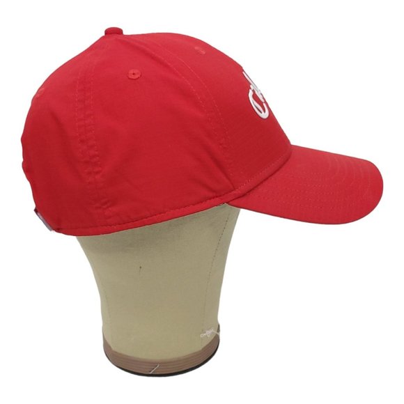 Callaway Metallic Logo Adjustable Strapback Golf Cap Baseball Trucker Hat Red - Picture 7 of 12